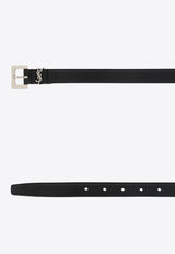 Saint Laurent Cassandre Leather Belt Black 612616AAC8A_1000