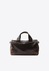Prada Small Vintage Leather Duffle Bag Dark Brown 2VC046VOOO2C75_F0003