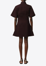 AMI PARIS Ami De Coeur Mini Shirt Dress Chocolate FDR404DE0034_633