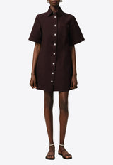 AMI PARIS Ami De Coeur Mini Shirt Dress Chocolate FDR404DE0034_633