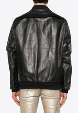 Rick Owens Classic Flight Leather Bomber Jacket Black RU01E5778LTP_09
