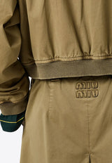 Miu Miu Logo Embroidered Skirts Olive MG2381SOOO16MS_F0393