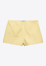 Prada Logo Patch Double Mini Shorts Yellow P280ISOOO16L5_F0010