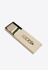 Golden Goose DB Distressed Striped High Ribbed Socks White GUP00883P000488_82895