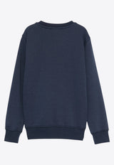 Golden Goose DB Kids Boys Logo Print Crewneck Sweatshirt Blue GKP02214P001948_50361