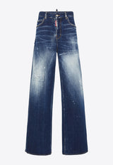 Dsquared2 Diego Wide-Leg Faded Jeans Navy S72LB0826S30664_470