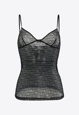 Dsquared2 Logo Jacquard Mesh Top Black D8D805840_001