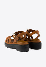 Prada Fisherman's Leather Sandals Brown 1X923NF0557V6_F0R1R