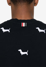 Thom Browne Dog-Embroidery Crewneck T-shirt Navy MJS284E00050_415