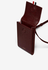 Thom Browne Signature Loop Leather Phone Holder Burgundy MAC113A03542_615