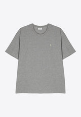 Saint Laurent Cassandre Crewneck T-shirt Gray 781566Y37HC_1482