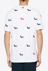 Thom Browne Dog-Embroidery Crewneck T-shirt White MJS284E00050_100