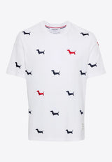 Thom Browne Dog-Embroidery Crewneck T-shirt White MJS284E00050_100