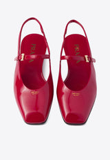 Prada Patent Leather Slingback Flats Cherry 1F828NF015069_F0E06