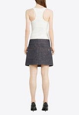 Courrèges Belted Denim Mini Skirt Blue 125DJU218DE0035_9011