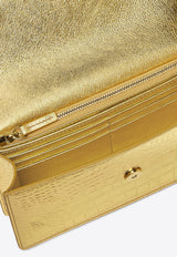 Versace Medusa 95 Croc-Embossed Leather Chain Clutch Gold 1020075 1A10014 1X00V