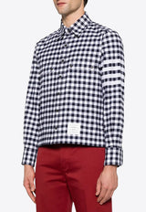 Thom Browne Gingham Check Long-Sleeved Shirt Blue MWL417AF0945_415