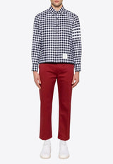 Thom Browne Gingham Check Long-Sleeved Shirt Blue MWL417AF0945_415
