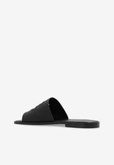 Dolce & Gabbana DG Cut-Out Logo Leather Slides Black A80397 AO602-80999