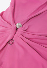 Versace Safety Pin Gathered Maxi Dress Pink 1020424 1A14475 1PV90