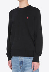 AMI PARIS Ami De Coeur Wool Sweater Black HKS826001_009