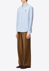 AMI PARIS Ami De Coeur Long-Sleeved Oxford Shirt Light Blue HSH763CO0031_450