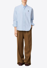 AMI PARIS Ami De Coeur Long-Sleeved Oxford Shirt Light Blue HSH763CO0031_450