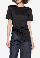 Versace Safety Pin Draped Crewneck T-shirt Black 1020461 1A14818 1B000