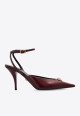 Versace La Medusa 85 Calf Leather Slingback Pumps Burgundy 1020479 1A14835 1RC3V