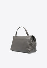 Zanellato Small Postina Grained Leather Top Handle Bag Gray 0680100040000S_Z0130