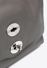 Zanellato Small Postina Grained Leather Top Handle Bag Gray 0680100040000S_Z0130