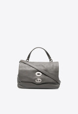Zanellato Small Postina Grained Leather Top Handle Bag Gray 0680100040000S_Z0130
