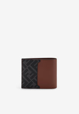 Fendi FF Squared Jacquard and Leather Bi-Fold Wallet Brown 7M0356AFF2F1SCD_Black_34276924