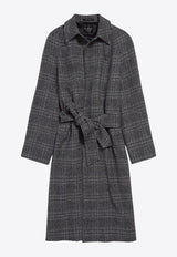Balenciaga One Layer Raglan Checked Wool Coat Gray 838934TSU201269_NERO GRIGIO_34275614