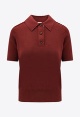 Burberry Wool Knit Polo T-shirt Bordeaux 8112167C3081_BOX_34275699