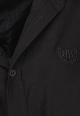 Balenciaga One-Shoulder Poplin Shirt Black 839287TRO371000_Black_34275695