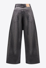 Balenciaga Trompe L'Oeil Wide-Leg Denim Pants Gray 838695TSWB31140_CLASSIC_34275580