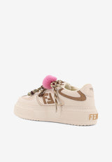 Fendi Match Platform Sneakers with Charm Cream 8E8721AY9NF1TO4_BIA.ICE+BIA.ICE+CAMM_34276920