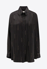 Balenciaga Logo Monogram Buttoned Shirt Black 841012TSLA61264_Nero beige_34275566