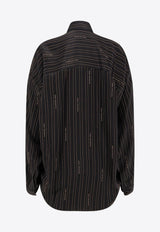 Balenciaga Logo Monogram Buttoned Shirt Black 841012TSLA61264_Nero beige_34275566