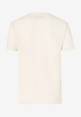 Fendi Embellished Logo T-shirt Light Beige FS7254ASMHF1SAZ_RAFFIA-25_34276907