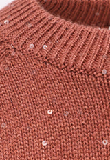 Brunello Cucinelli Rib Knit Sequined Sweater Maroon M73539930C2895_Marsala_34275597