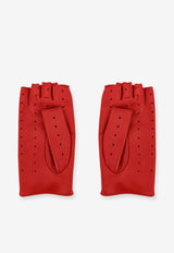 Valentino Fingerless Leather Gloves Red 7W2GAA00LDUAKW_ROUGE PUR/MARRONE/ORO_31123345
