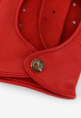 Valentino Fingerless Leather Gloves Red 7W2GAA00LDUAKW_ROUGE PUR/MARRONE/ORO_31123345