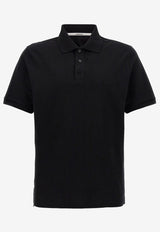 Saint Laurent Cassandre Embroidered Polo T-shirt Black 844845Y37HC1000_Black_29852089