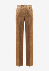 Saint Laurent Clyde Corduroy Straight-Leg Pants Brown 705103Y29IA2423_FALL BEIGE_29850609