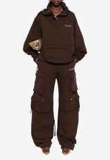 The Attico Rubberized Logo Half-Zip Sweatshirt Brown 251WCB00091JJF007AA_204