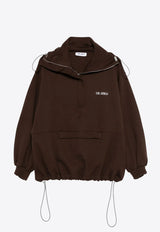 The Attico Rubberized Logo Half-Zip Sweatshirt Brown 251WCB00091JJF007AA_204