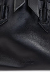 The Attico Medium La Passeggiata Leather Shoulder Bag Black 250WAH00054LBT019AA_100