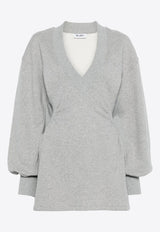 The Attico Rubberized Logo V-neck Mini Dress Gray 251WCA00436JJF003AA_183